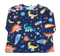 Tmavomodré thermo triko s dinosaury Shein