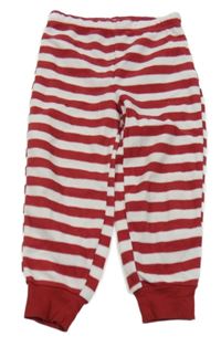 Červeno-bílé pruhované fleecové tepláky The Grinch