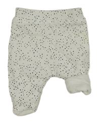 Bílé puntíkaté zateplené tepláky s planetami 