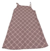 Růžovo-černé kárované šaty Primark
