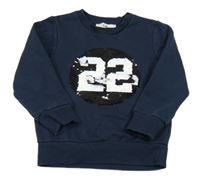 Tmavomodrá mikina s překlápěcími flitry C&A