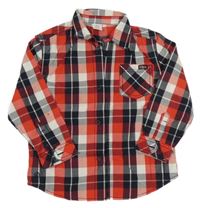 Tmavomodro-červeno-bílá kostkovaná košile S. Oliver