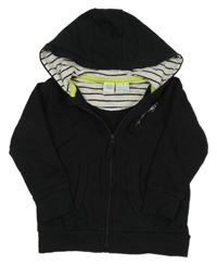 Černá propínací mikina s raketou a kapucí 