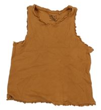 Hnědý žebrovaný crop Next