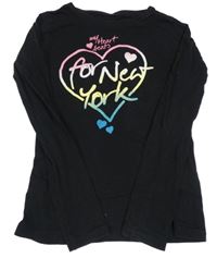 Černé triko s barevným nápisem a srdcem Page one young