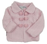 Světlerůžový propínací svetr s bambulkami Nursery Time