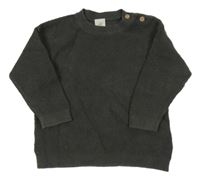 Tmavošedý žebrovaný svetr H&M