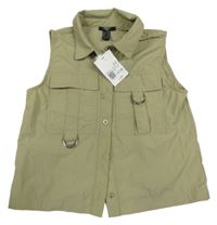 Nové - Khaki šusťáková vesta Forever21