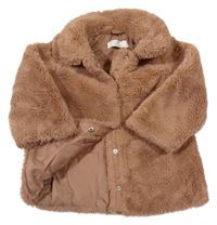 Hnědý kožešinový podšitý kabát H&M