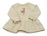 Krémové teplákové šaty se srnkou Topomini