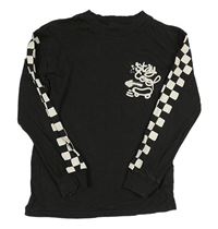 Antracitové triko s nápisem H&M