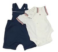 2set - Tmavomodré teplákové laclové kraťasy + body s límečkem Next
