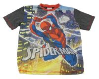 Tmavošedo-barevné pyžamové tričko se Spidermanem 