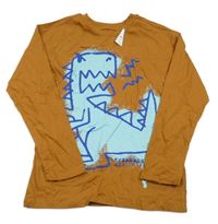 Nové - Medové triko s dinosaurem H&M