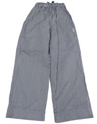 Tmavomodro-bílé kostkované kalhoty 