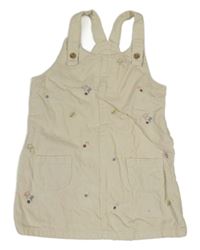 Smetanové manšestrové šaty s kytičkami a houbičkami George