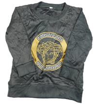 Tmavošedá lehká mikina s výšivkou 