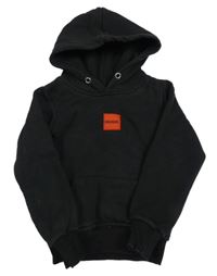 Černá mikina s nášivkou a kapucí Hugo Boss