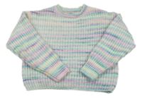 Pastelově barevný pruhovaný svetr Page one young