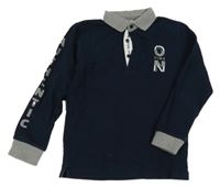 Tmavomodro-šedé polo triko s písmeny Mayoral