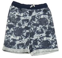 Tmavomodro-bílé batikované teplákové kraťasy Kiki&Koko