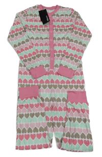 Nové -Bílo-růžový overal se srdíčky George