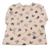 Světlerůžové triko s medvídky H&M