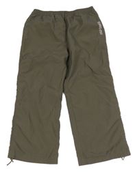 Khaki šusťákové outdoorové crop kalhoty s nápisem TCM
