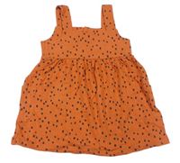 Oranžové puntíkaté teplákové laclové šaty Nutmeg