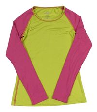 Limetkovo-růžové funkční sportovní trik Crane