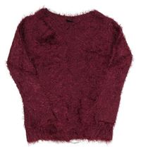 Tmavorůžový chlupatý svetrový cardigan Y.F.K.