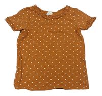Medové tričko s puntíky H&M