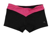 Černo-růžové sportovní elastické kraťasy 