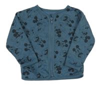 Tmavomodrá propínací prošívaná zateplená mikina s Mickeym zn. Primark