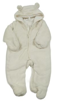 Smetanová chlupatá zateplená kombinéza s kapucí Orchestra