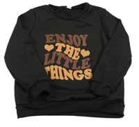 Černá mikina s nápisem