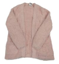 Světlerůžový chlupatý cardigan C&A