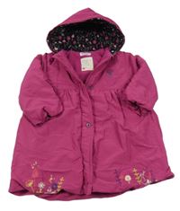 Růžová šusťáková zimní parka s kapucí Petits
