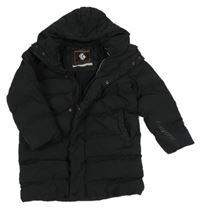 Černá šusťáková prošívaná zimní bunda s kapucí Next 