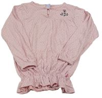 Světlerůžová tečkovaná nabíraná halenka Babyface 