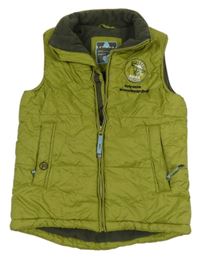 Olivová šusťáková zateplená vesta se skateboardistou Fransa 