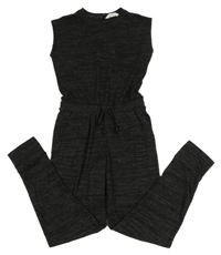 Tmavošedý melírovaný úpletový overal H&M