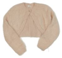 Světlerůžové chlupaté svetrové bolerko Next