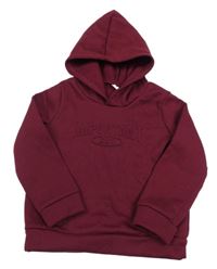 Vínová mikina s 3D nápisem a kapucí