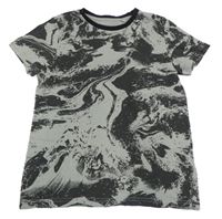 Šedo-tmavošedé vzorované tričko C&A