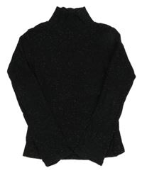 Černé třpytivé žebrované triko s rolákem F&F