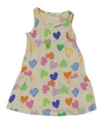 Nové - Smetanové bavlněné šaty se srdíčky H&M
