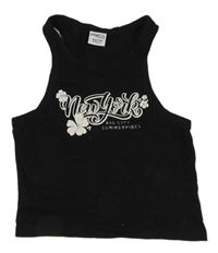 Černý crop top s nápisem Page One Young