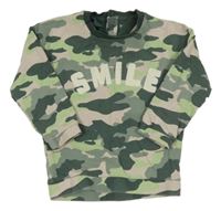 Khaki-světlerůžová army mikina s nápisem M&S