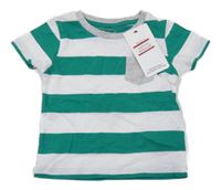 Nové - Zeleno-bílé pruhované tričko M&S